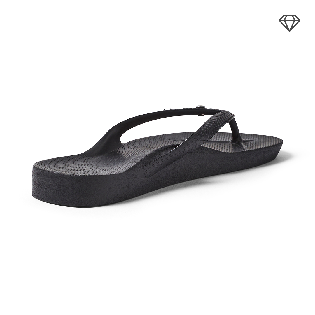 Arch Support Flip Flops - Classic - Crystal Black